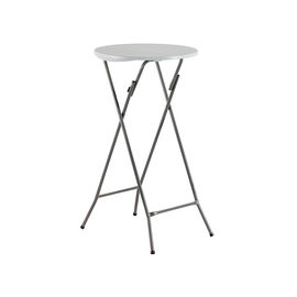 HDPE White Round Folding Table 29 Inches Height With 24 Inches Diameter Tabletop
