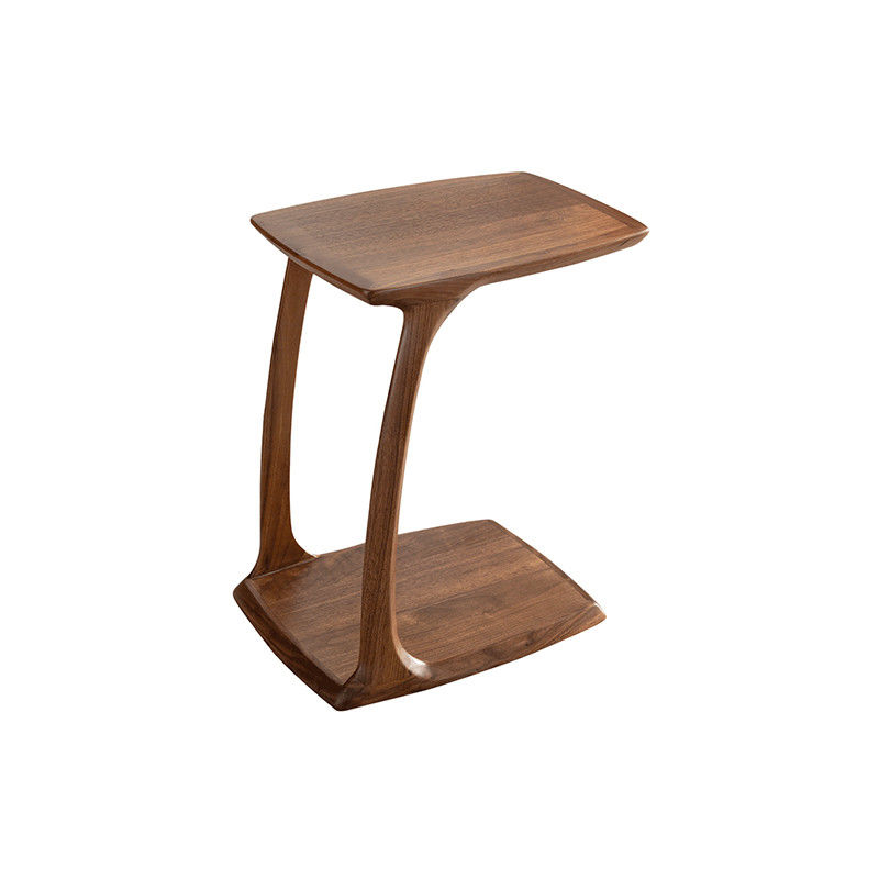 Elegent Brown Small Walnut Side Table C Shape Northern European Design